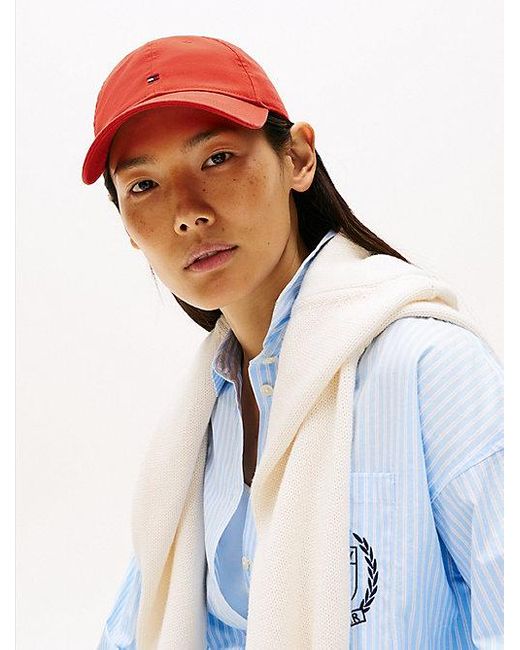Tommy Hilfiger Red Essential Baseball-Cap Mit Flag-Stickerei