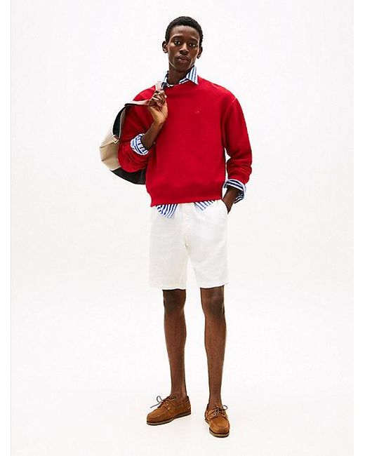 Tommy Hilfiger Harlem Relaxed Fit Short Van Linnenmix in het Red voor heren