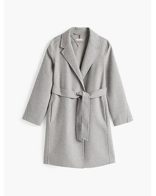 Tommy Hilfiger Jas Van Dubbelzijdige Wol Met Stempellogo in het Blue
