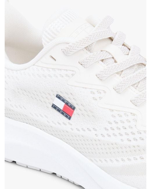 Tommy Hilfiger White Jacquard Knit Logo Trainers for men