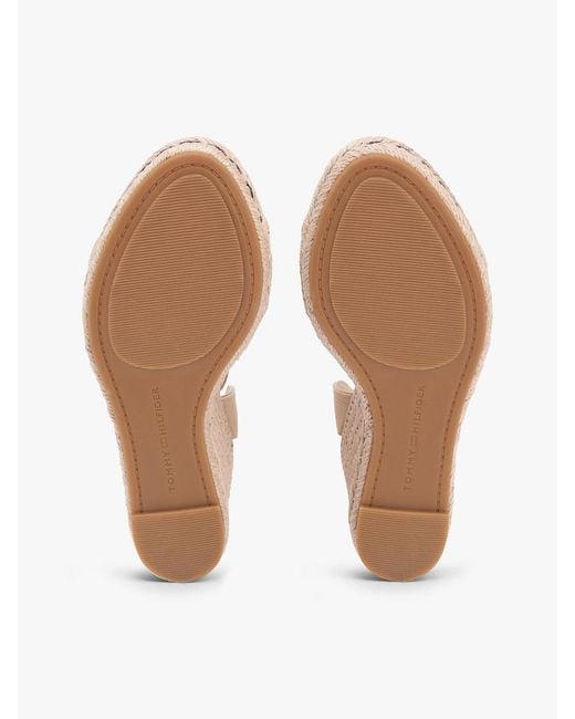 Tommy Hilfiger Natural Raffia Strap High Wedge Espadrilles