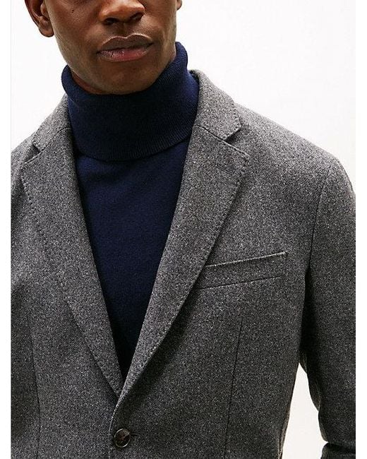 Tommy Hilfiger Smart Casual Flanellen Blazer Van Wolmix in het Gray voor heren