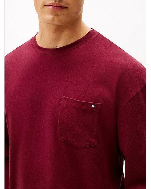 Tommy Hilfiger Original Lounge-Langarmshirt in Red für Herren
