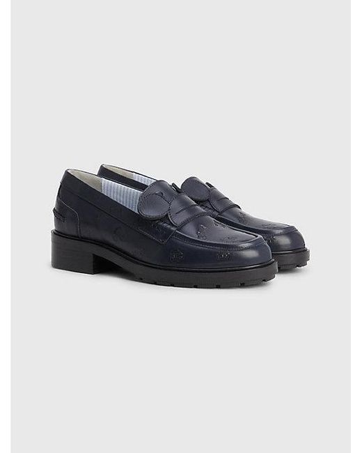 Tommy Hilfiger Disney X Tommy Leren Loafer Met Mickey in het Blauw