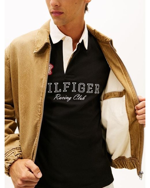 Giacca Stile College Con Zip Integrale di Tommy Hilfiger in Natural da Uomo