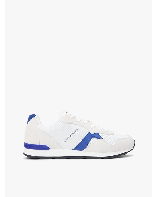 Tommy Hilfiger White Mixed Texture Mesh Cleat Trainers for men