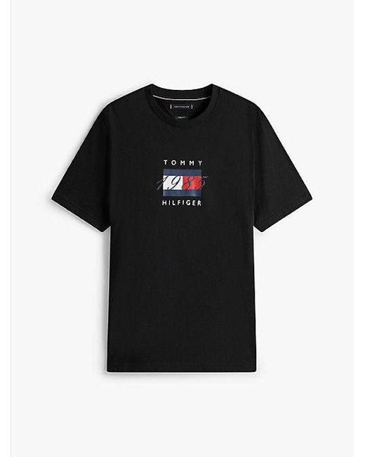 Tommy Hilfiger T-Shirt Aus Jersey Mit Flag-Grafik in Black für Herren