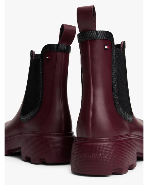 Bottines De Pluie Fourrées À Semelle Crantée Tommy Hilfiger en coloris Purple