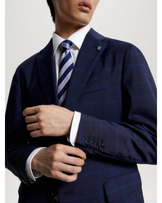 Tommy Hilfiger Blue Prince Of Wales Check Two-piece Wool Suit for men