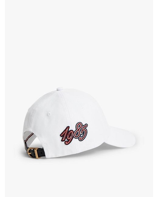 Tommy Hilfiger White Logo Patch Six-Panel Baseball Cap for men