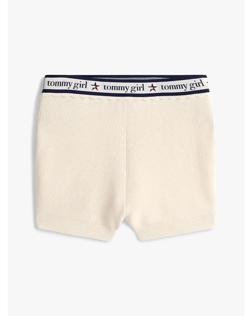 Tommy Hilfiger Blue Tommy Girl Pure Wool Logo Knit Shorts