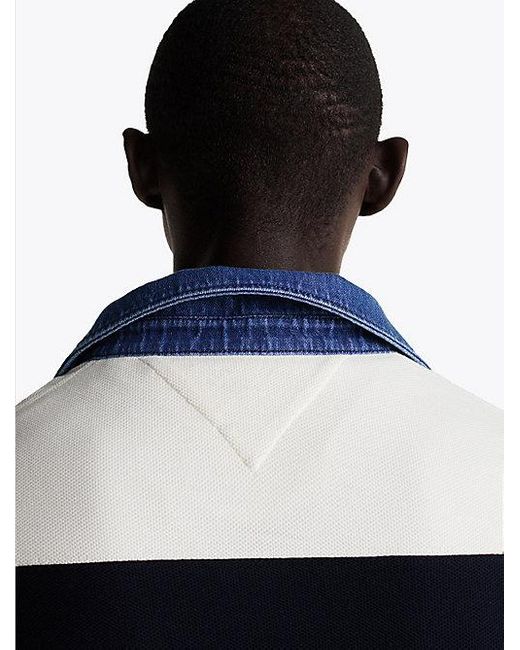 Tommy Hilfiger Relaxed Fit Polo Met Rugbystreep in het Blue voor heren
