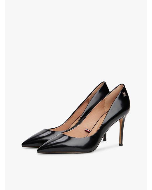 Escarpins En Cuir À Talon Haut Tommy Hilfiger en coloris Black