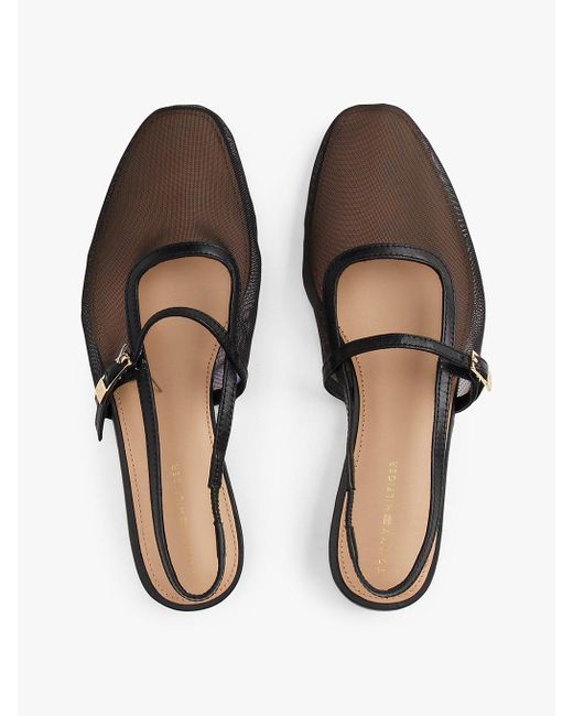 Tommy Hilfiger White Mesh Slingback Round Heel Ballerinas