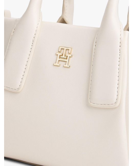 Tommy Hilfiger Natural Essential Metallic Logo Crossbody Tote Bag
