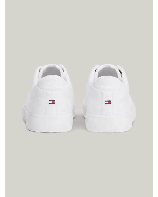 Tommy Hilfiger White Essential Canvas Lace-up Trainers for men