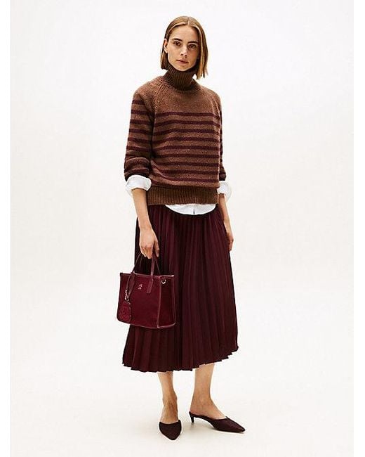 Tommy Hilfiger Geplooide Midi-Rok Van Twill in het Red