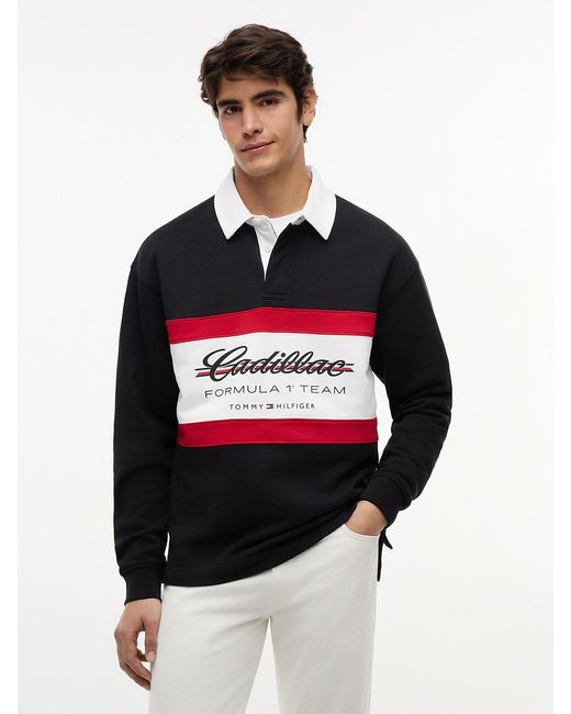 Tommy Hilfiger Red Th X Cadillac Formula 1® Team Logo Rugby Shirt for men