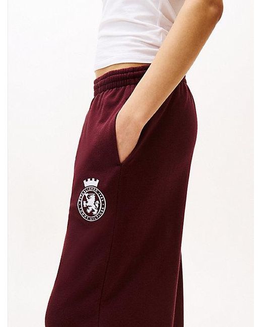 Joggers Anchos Con Escudo Th Tommy Hilfiger de color Red
