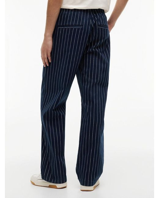 Tommy Hilfiger Blue Jaimie Relaxed Pinstripe Twill Trousers for men