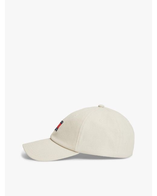 Tommy Hilfiger White Wavy Flag Canvas Baseball Cap