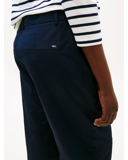Tommy Hilfiger Blue Curve Slim Straight Leg Ankle Chinos
