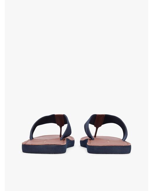 Tommy Hilfiger Blue Jacquard Logo Flip-Flops for men