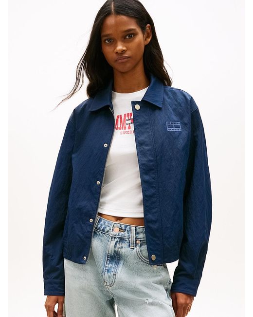 Tommy Hilfiger Blue Tommy Badge Water Repellent Coach Jacket