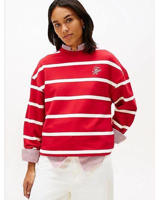 Sudadera De Felpa Con Logo Y Cuello Redondo Tommy Hilfiger