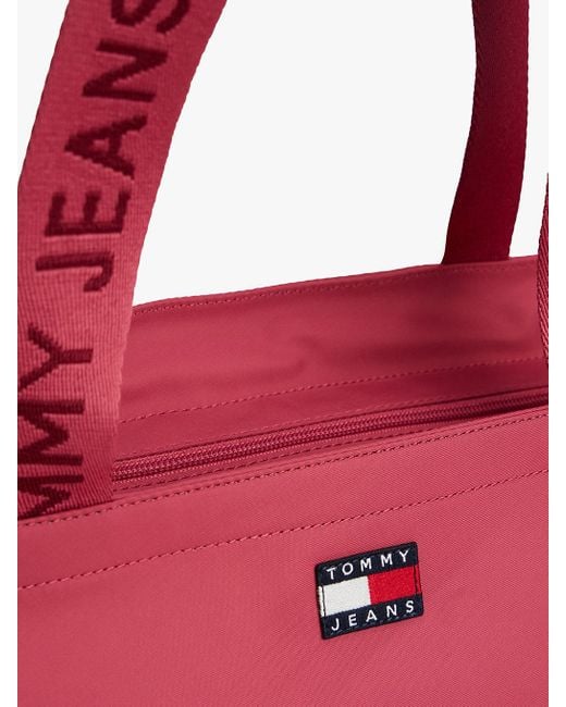 Tommy Hilfiger Pink Essential Repeat Logo Tote Bag