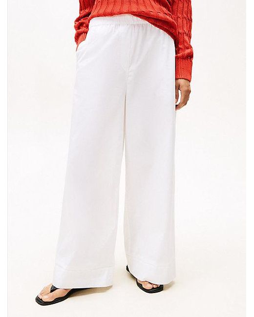 Tommy Hilfiger Red Relaxed Fit Popeline-Hose Mit Weitem Bein
