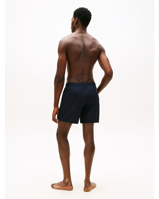 Tommy Hilfiger Blue Original Logo Mid Length Swim Shorts for men
