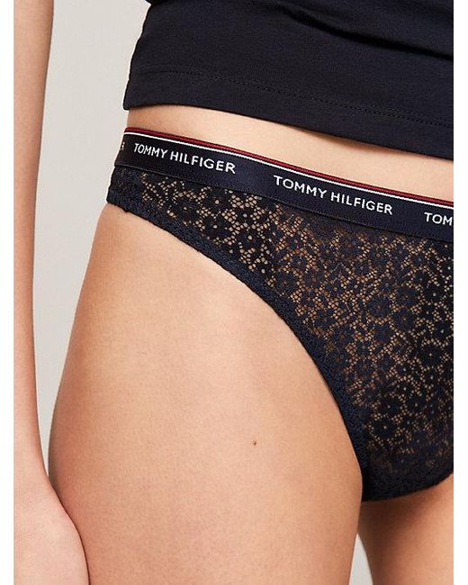 Tommy Hilfiger Set Van 3 Premium Essential Strings Met Kant in het White