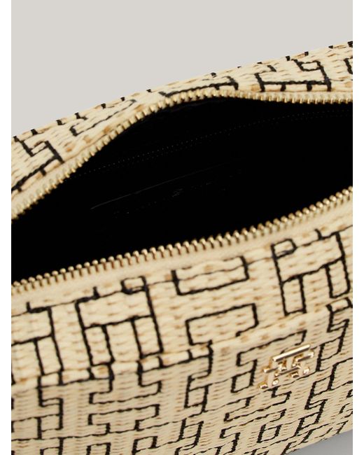Tommy Hilfiger Metallic City Straw Embroidery Crossover Bag