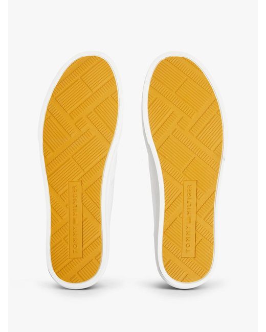 Tommy Hilfiger White Canvas Cupsole Trainers for men