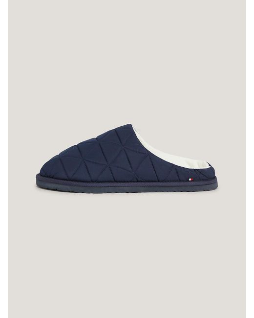 Tommy Hilfiger Blue Recycled Quilted Slippers for men