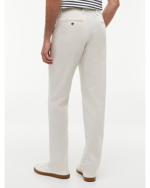 Tommy Hilfiger White Denton Micro Print Straight Leg Chinos for men