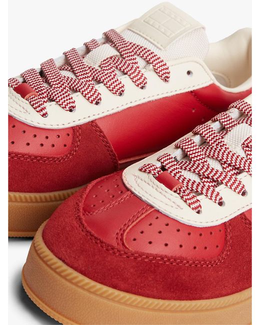 Tommy Hilfiger Red The Greenwich Leather Chunky Cupsole Trainers