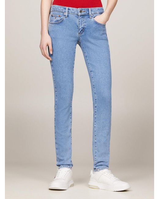 Tommy Hilfiger Blue Sophie Low Rise Skinny Faded Jeans