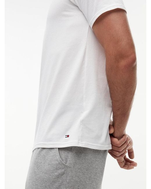 Tommy Hilfiger White 3-pack Premium Essential V-neck Lounge T-shirts for men