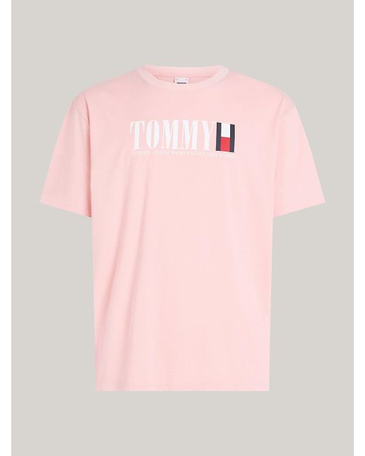 T-shirt Tommy Flag à col ras-du-cou et logo Tommy Hilfiger pour homme en coloris Multicolor