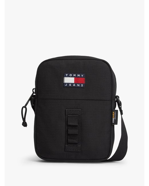 Tommy Hilfiger Black Logo Ripstop Crossbody Reporter Bag for men