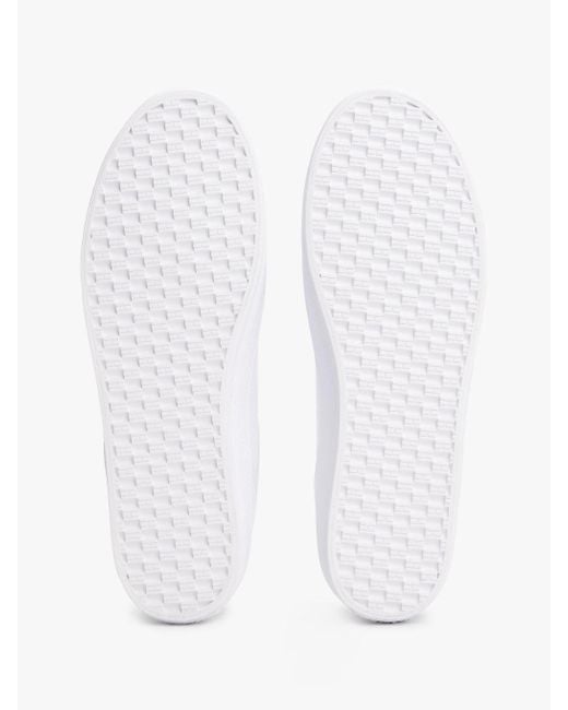 Tommy Hilfiger White Leather Th Monogram Plaque Trainers