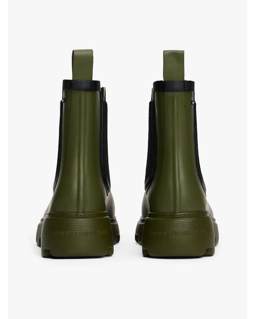 Bottines De Pluie Fourrées À Semelle Crantée Tommy Hilfiger en coloris Green