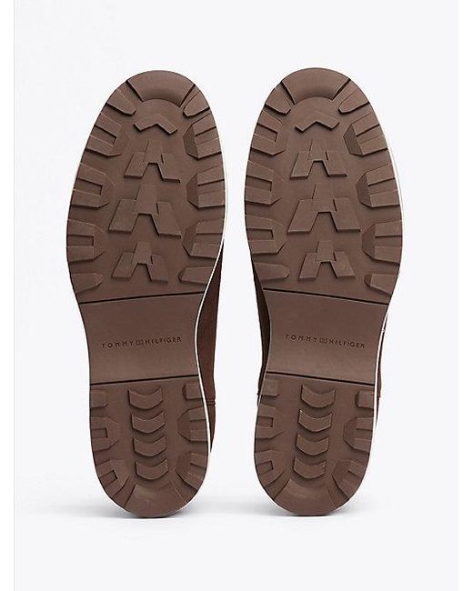 Tommy Hilfiger Suède Chelsea Boot Met Profielzool in het Brown voor heren