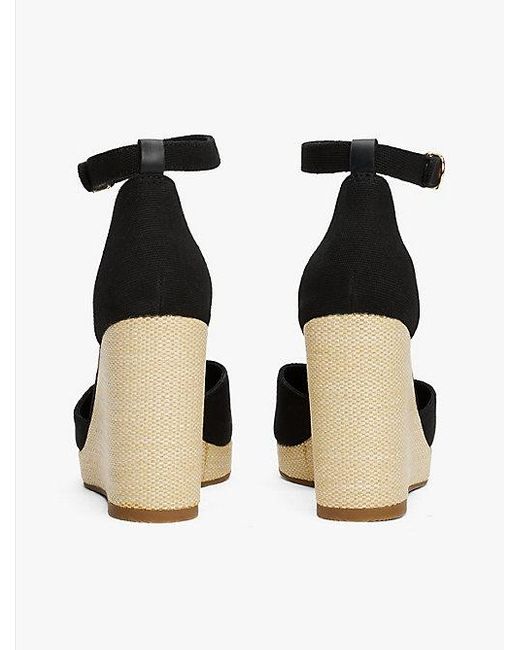 Alpargatas De Cuña Con Tira En El Tobillo Tommy Hilfiger de color Black