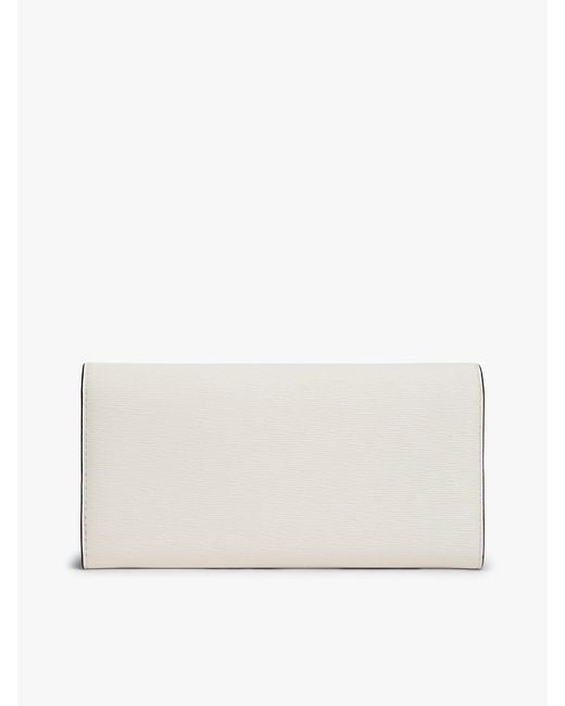 Tommy Hilfiger Natural Metallic Logo Textured Flap Wallet