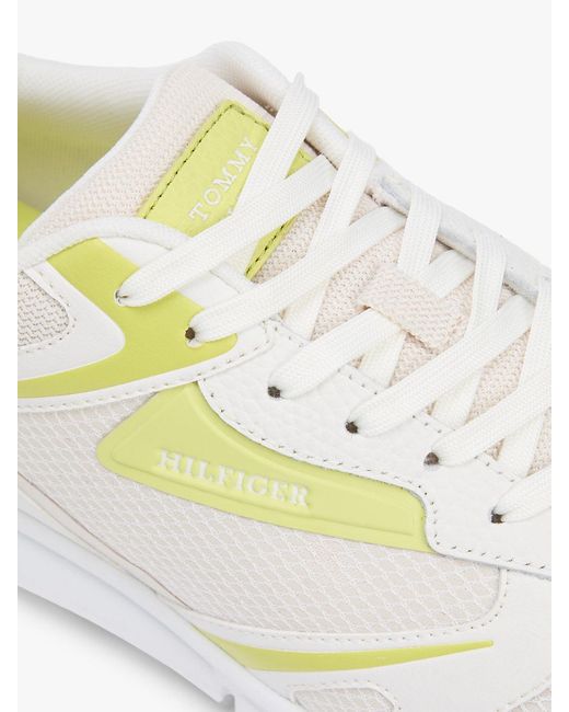 Tommy Hilfiger White Logo Mixed Texture Cleat Trainers for men