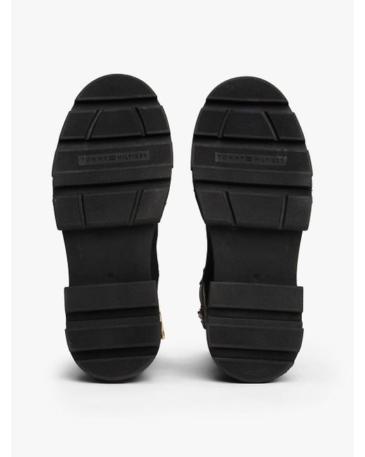 Bottes Mi-Mollet Déperlantes À Lacets Tommy Hilfiger en coloris Black