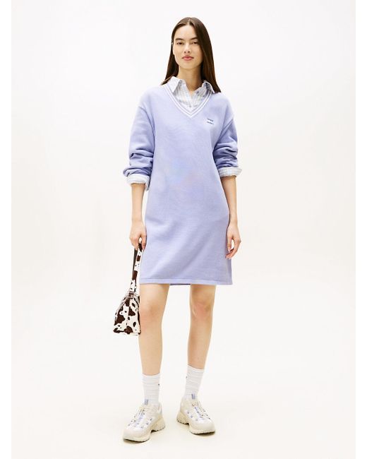 Mini Robe Pull Décontractée Tommy Badge Tommy Hilfiger en coloris Blue
